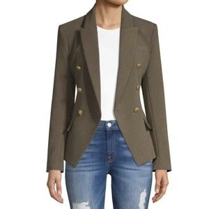 L'AGENCE Olive Blazer with Gold Buttons